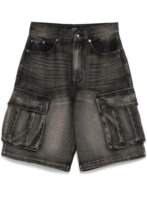 denim cargo shorts by FIVE CM