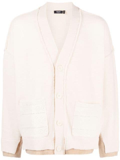 embroidered-detail knitted cardigan by FIVE CM