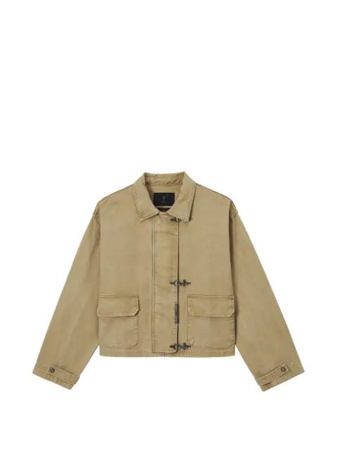 flap-pocket hook jacket by FIVE CM