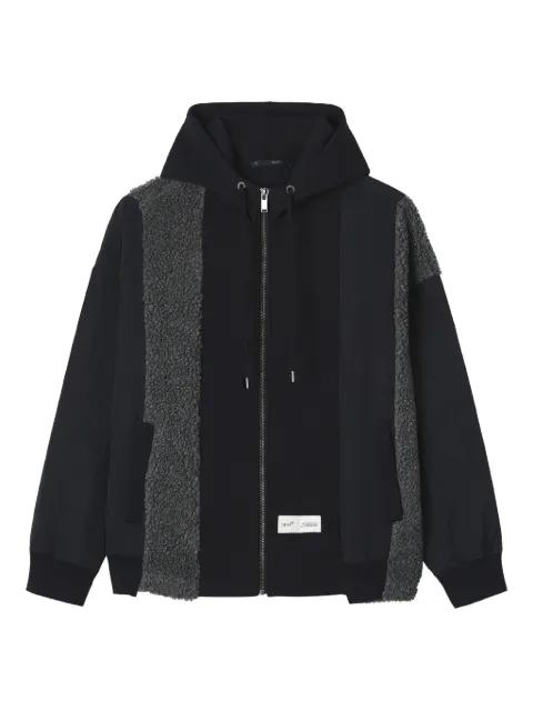 fleece-panelled zip-up hoodie by FIVE CM