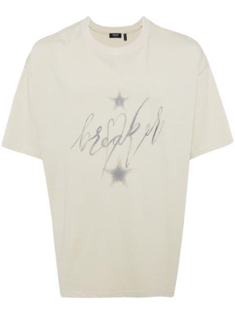 glitter-detailing graphic-print T-shirt by FIVE CM