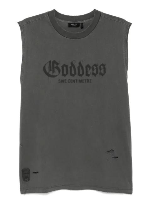 graphic-print vest by FIVE CM