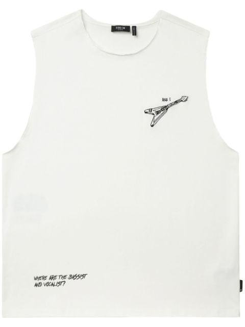 guitar-print cotton vest by FIVE CM