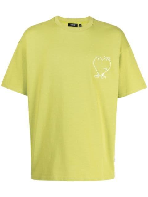 heart-print cotton T-shirt by FIVE CM