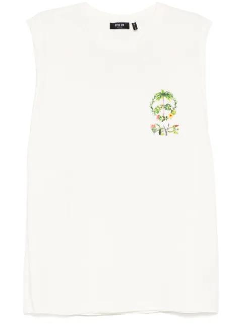 logo-print T-shirt vest by FIVE CM