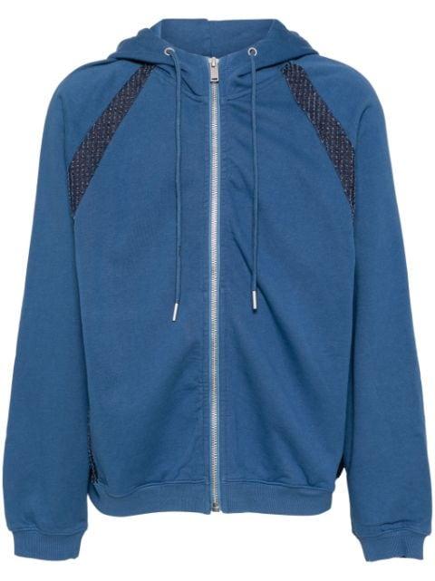 panelled zip-up hoodie by FIVE CM