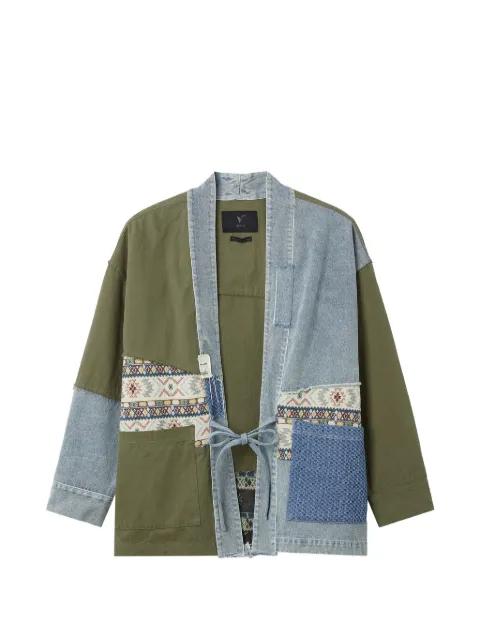 patchwork shirt jacket by FIVE CM