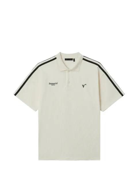 stripe-detail polo shirt by FIVE CM