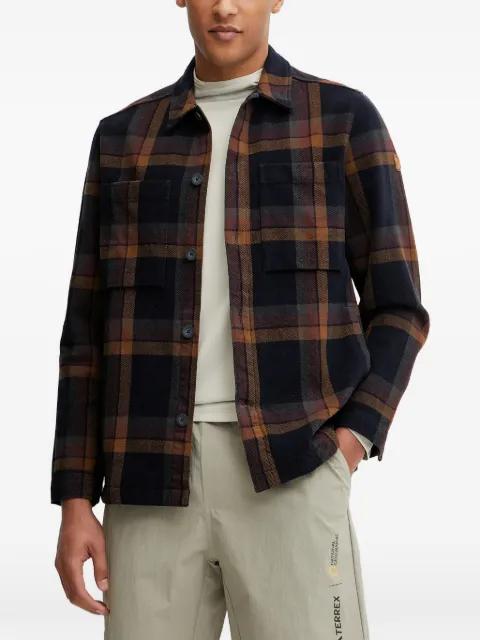 check-pattern two-pocket shirt jacket by FJALLRAVEN