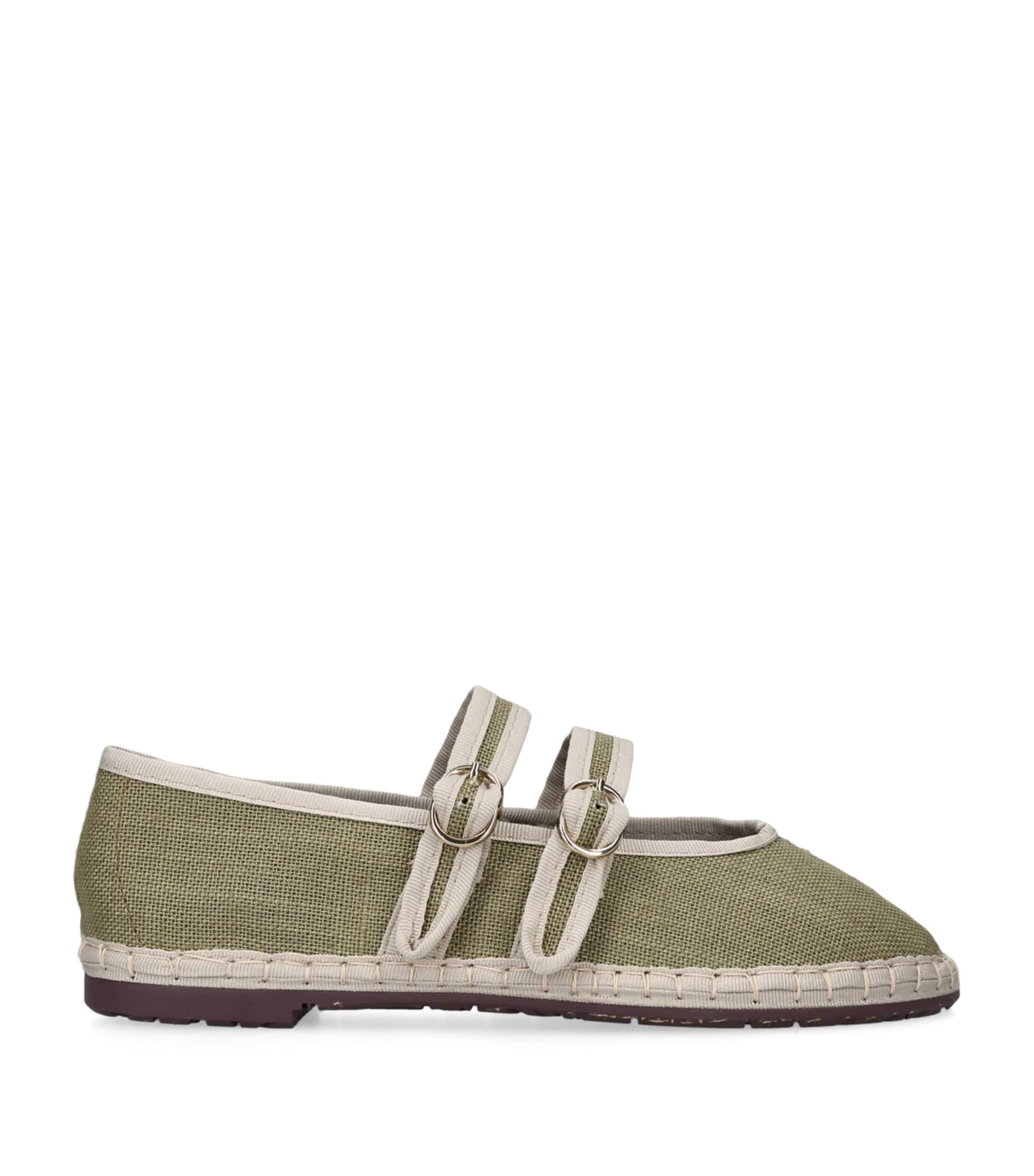 Flabelus Linen-Blend Claire Ballet Flats by FLABELUS