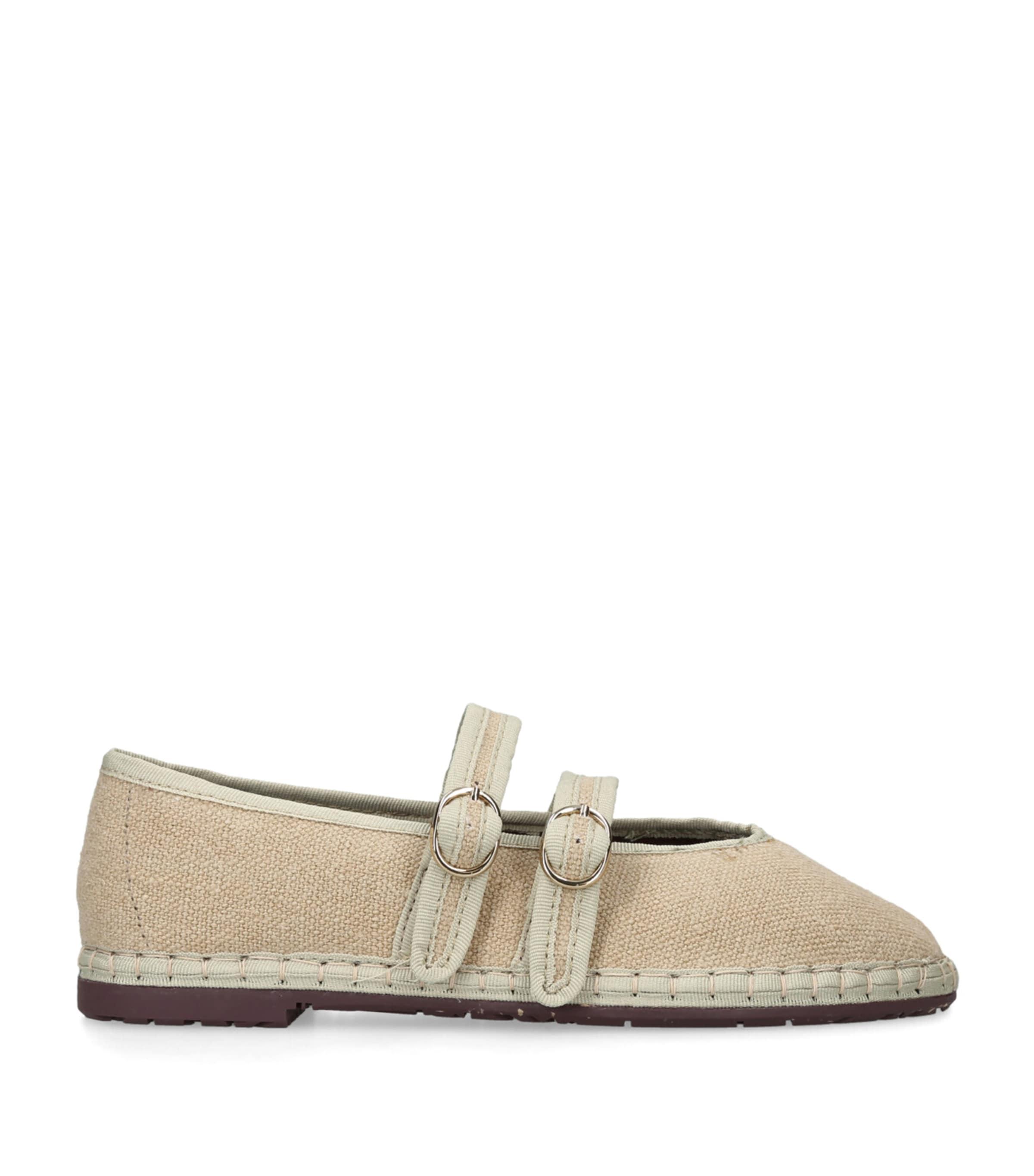 Flabelus Linen-Blend Claire Mary Janes by FLABELUS