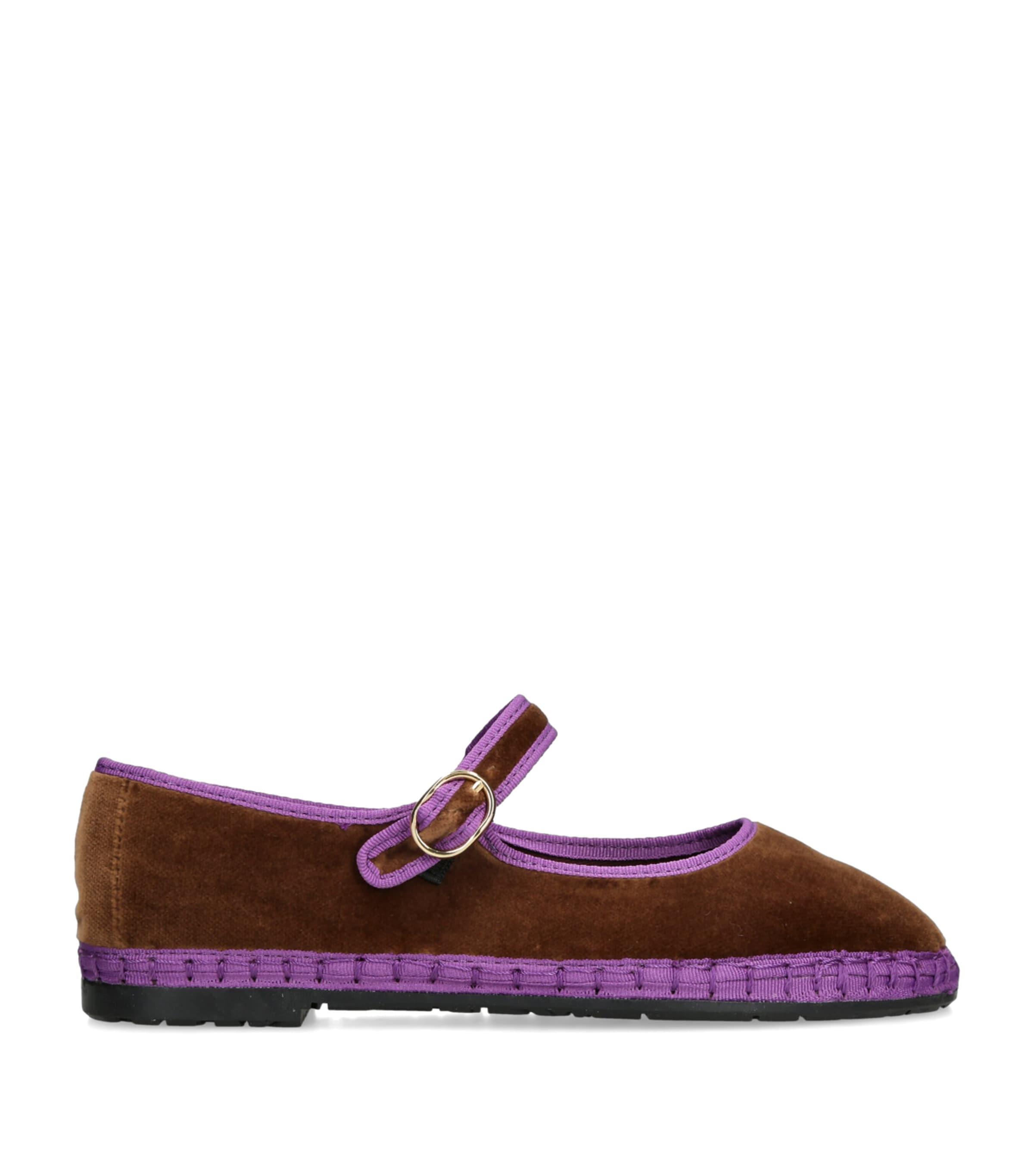 Flabelus Velvet Archer Mary Janes by FLABELUS