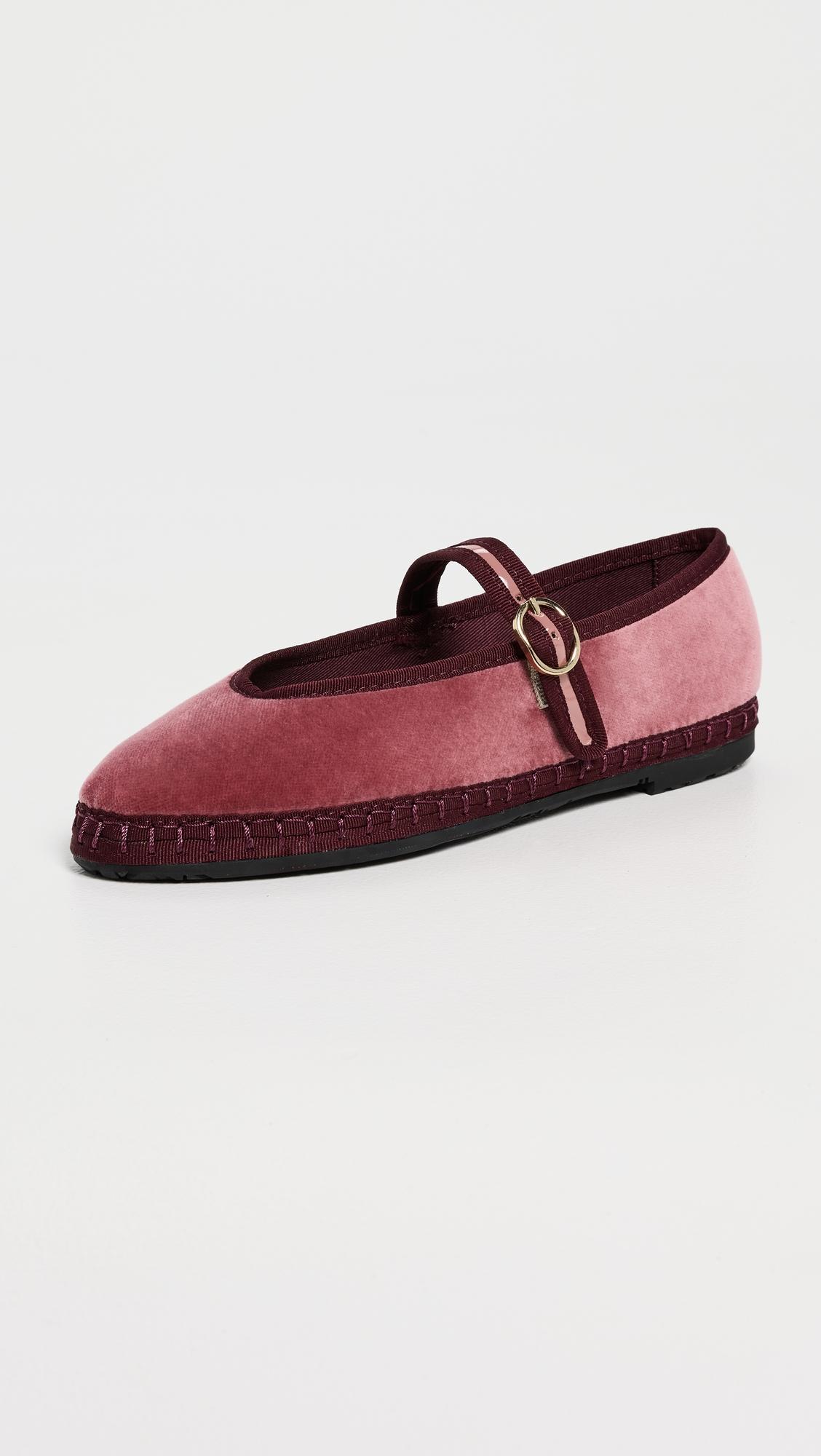Pierre Velvet Mary Jane Flats by FLABELUS