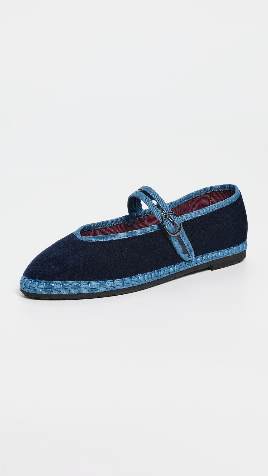 Pierre Velvet Mary Jane Flats by FLABELUS