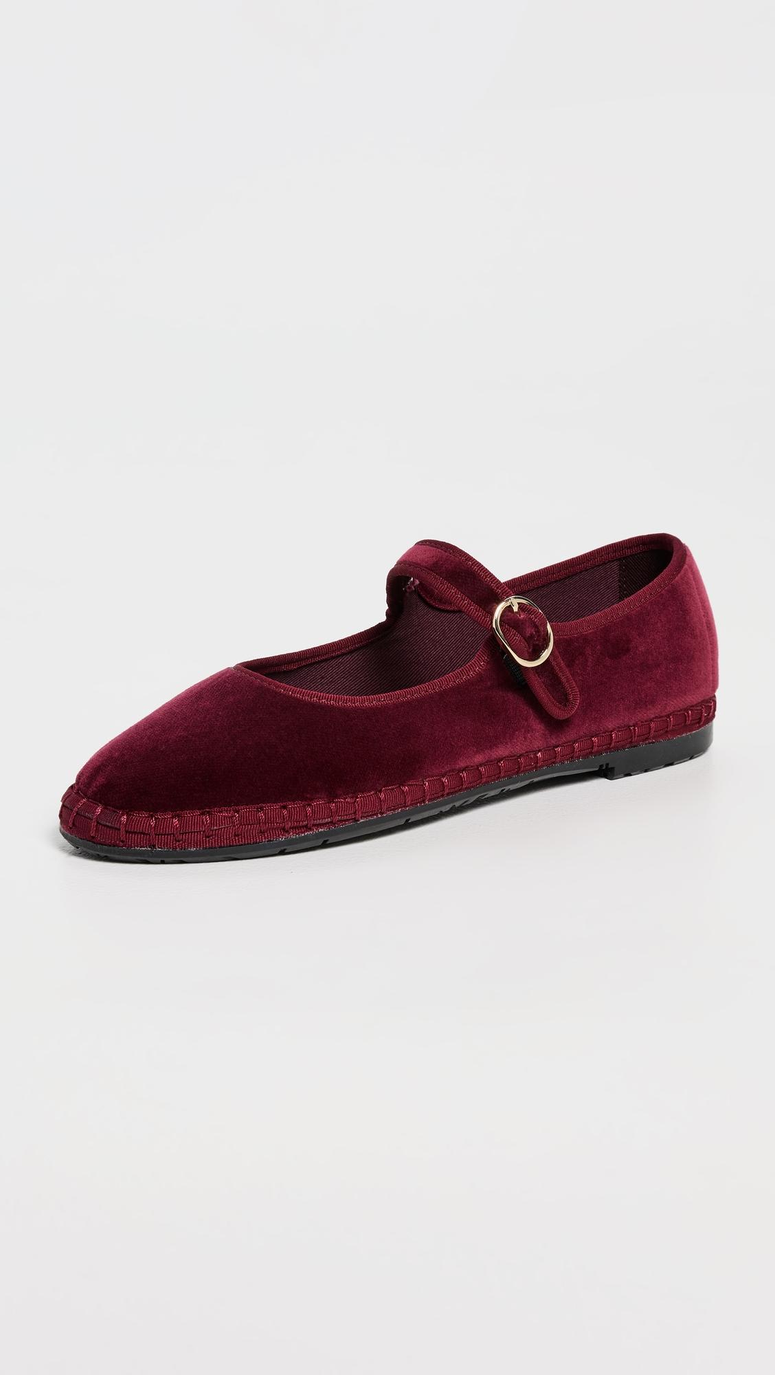 Velvet Mary Jane Flats by FLABELUS