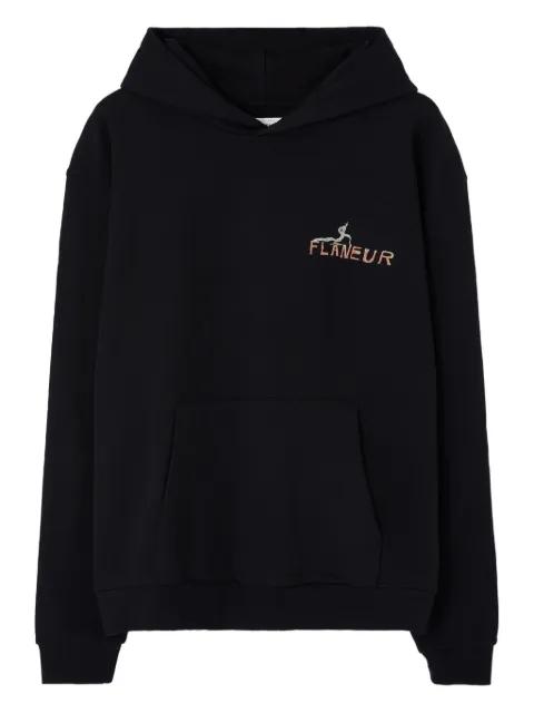 embroidered-graphic hoodie by FLANEUR