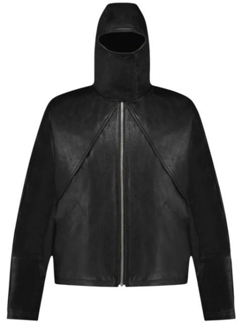 leather balaclava jacket by FLANEUR