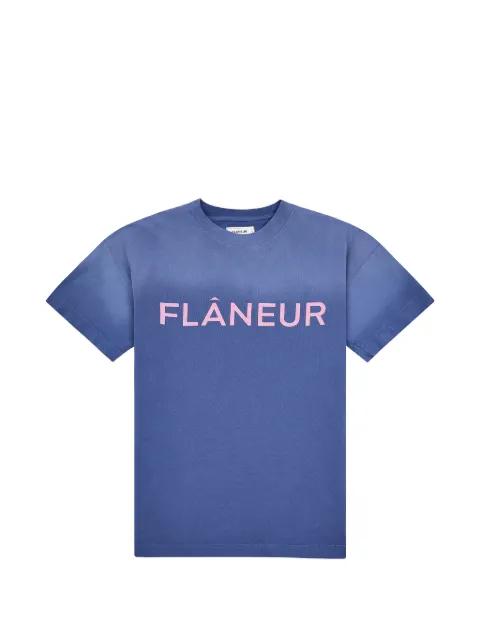 logo-print faded T-shirt by FLANEUR