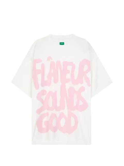 spray-effect logo-print T-shirt by FLANEUR
