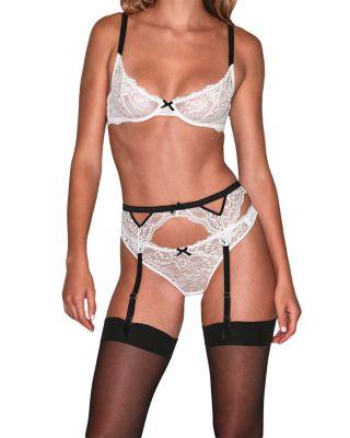 Bianca Lace Balconette Bra & Bianca Lace Thong by FLEUR DU MAL