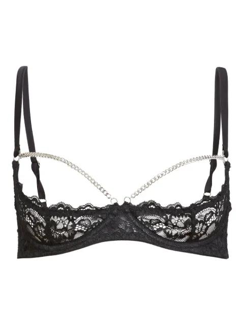 Bianca chain-detail lace bra by FLEUR DU MAL