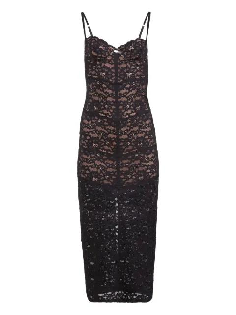 Charlotte lace slip midi dress by FLEUR DU MAL