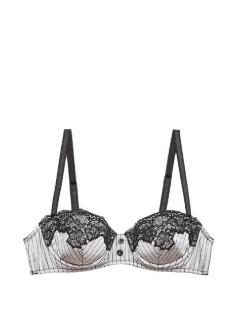 Executive Balconette pinstripe lace bra by FLEUR DU MAL