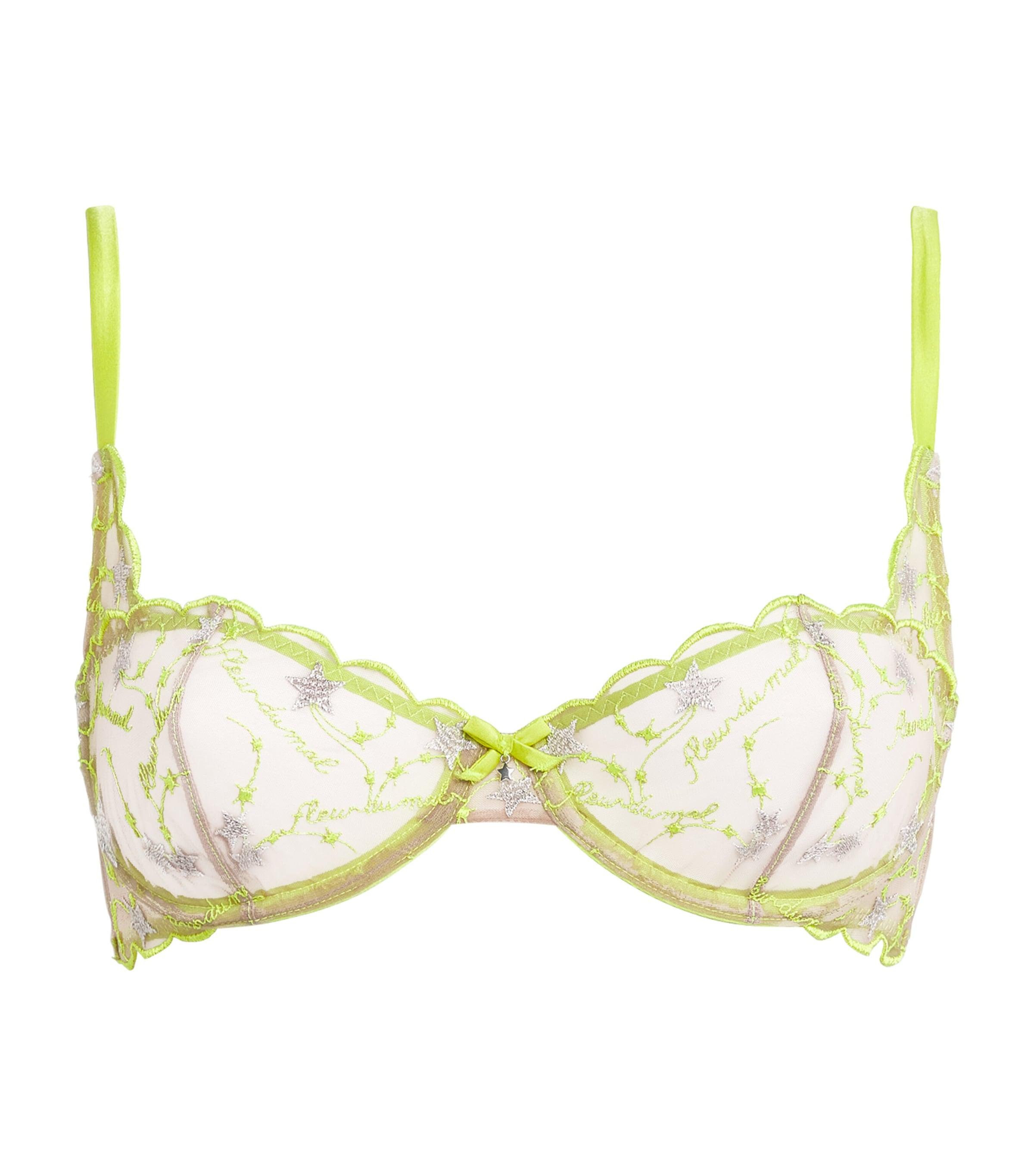 Fleur Du Mal Silk Embroidered Étoile Balconette Bra by FLEUR DU MAL