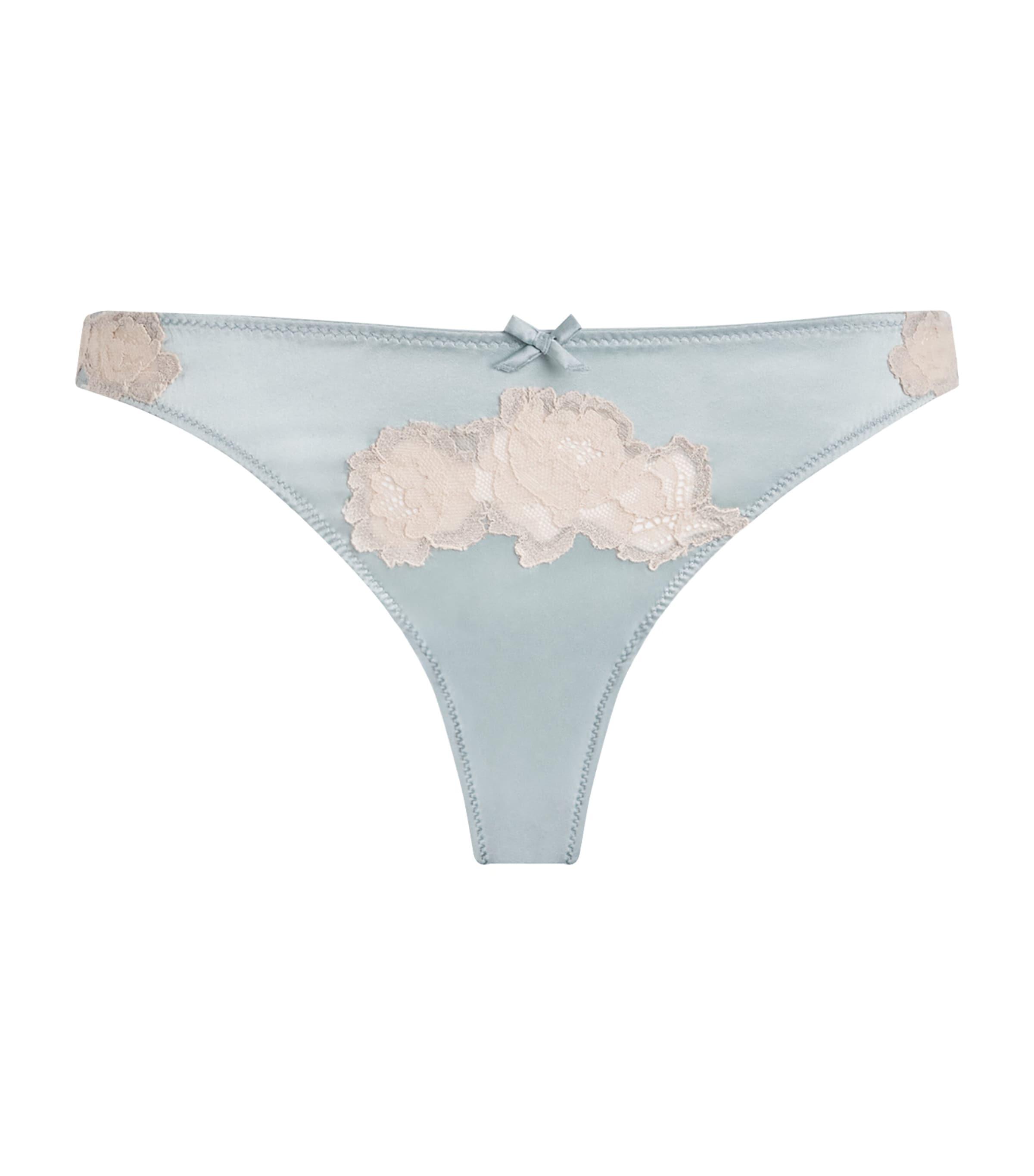 Fleur Du Mal Silk Lace-Detail Juliet Thong by FLEUR DU MAL