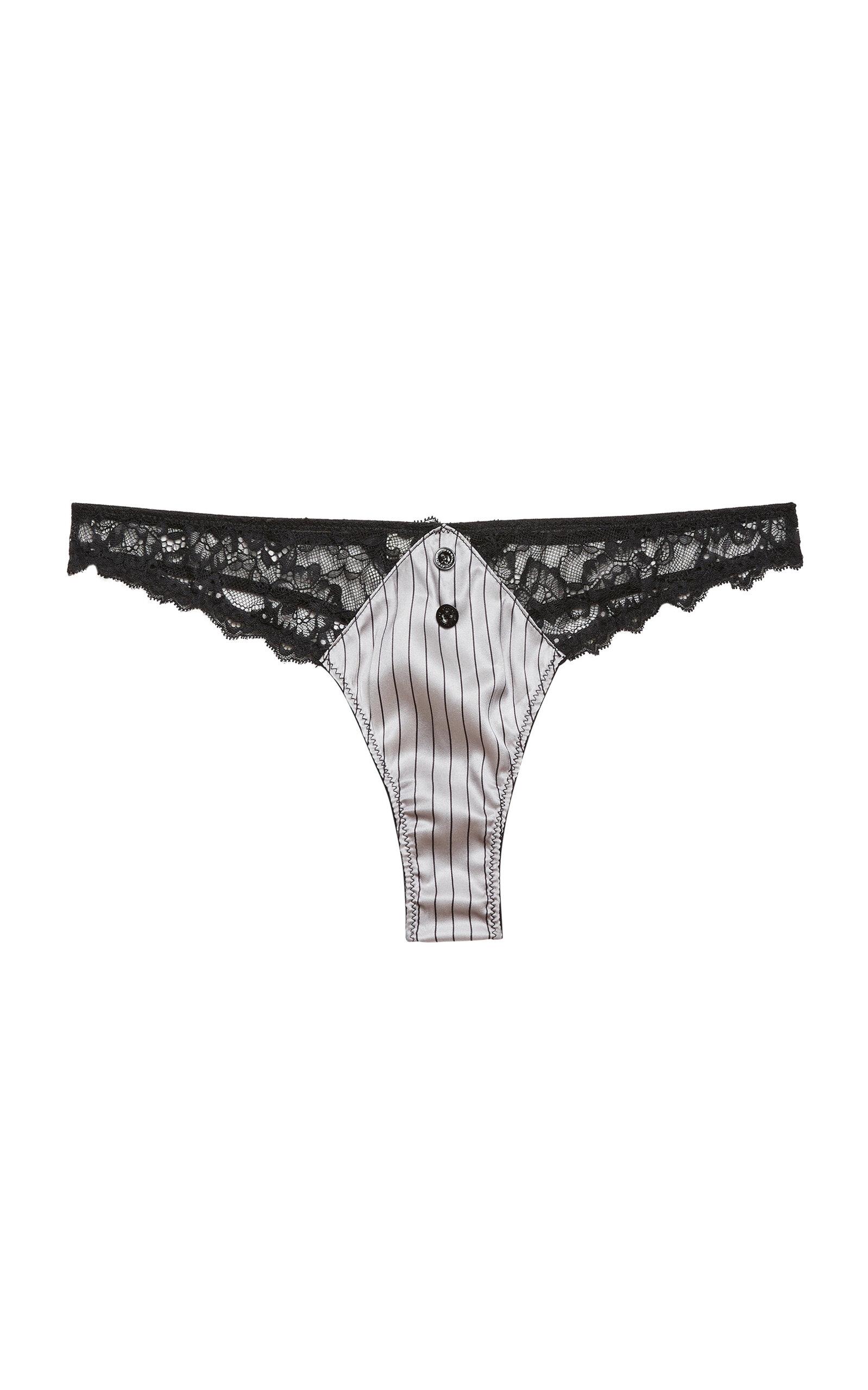 Fleur du Mal Executive Stretch-Silk Thong - Moda Operandi by FLEUR DU MAL