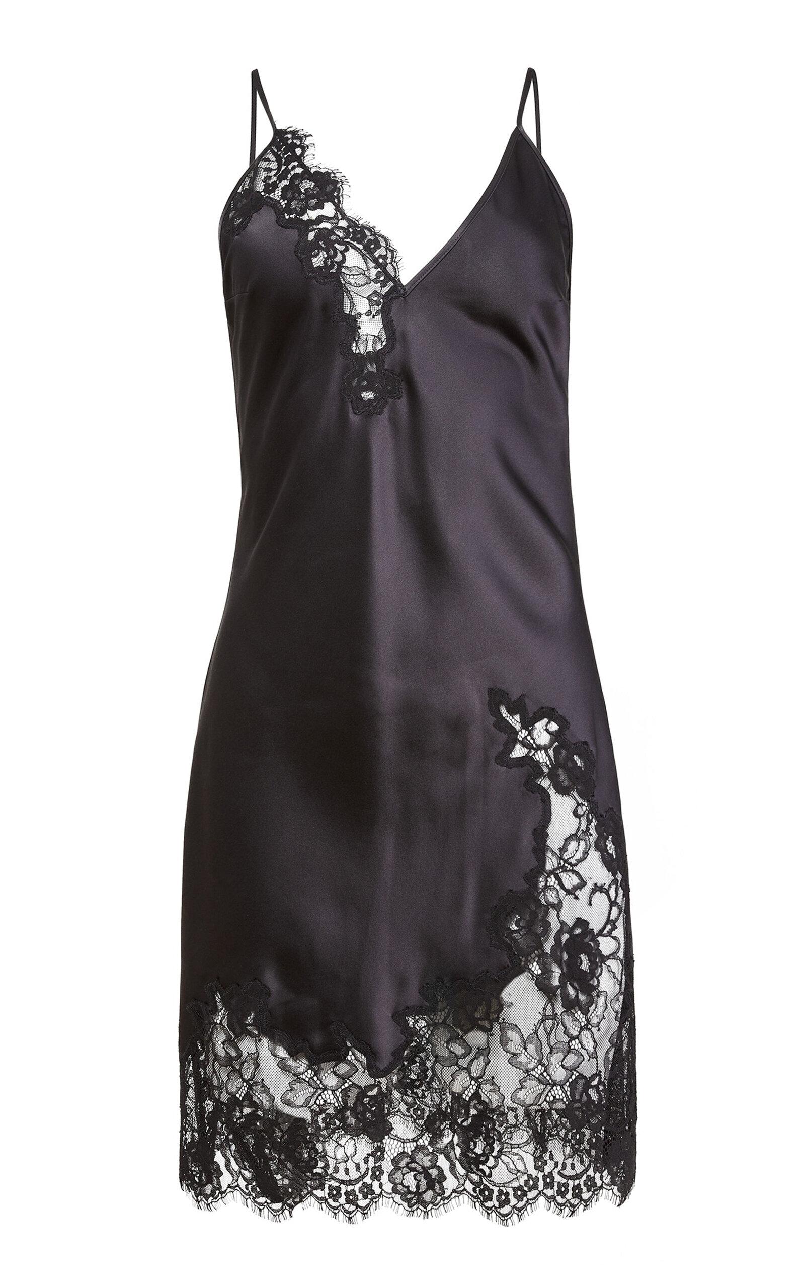 Fleur du Mal Juliet Lace-Trimmedilk Charmeuse Mini Dress - Moda Operandi by FLEUR DU MAL