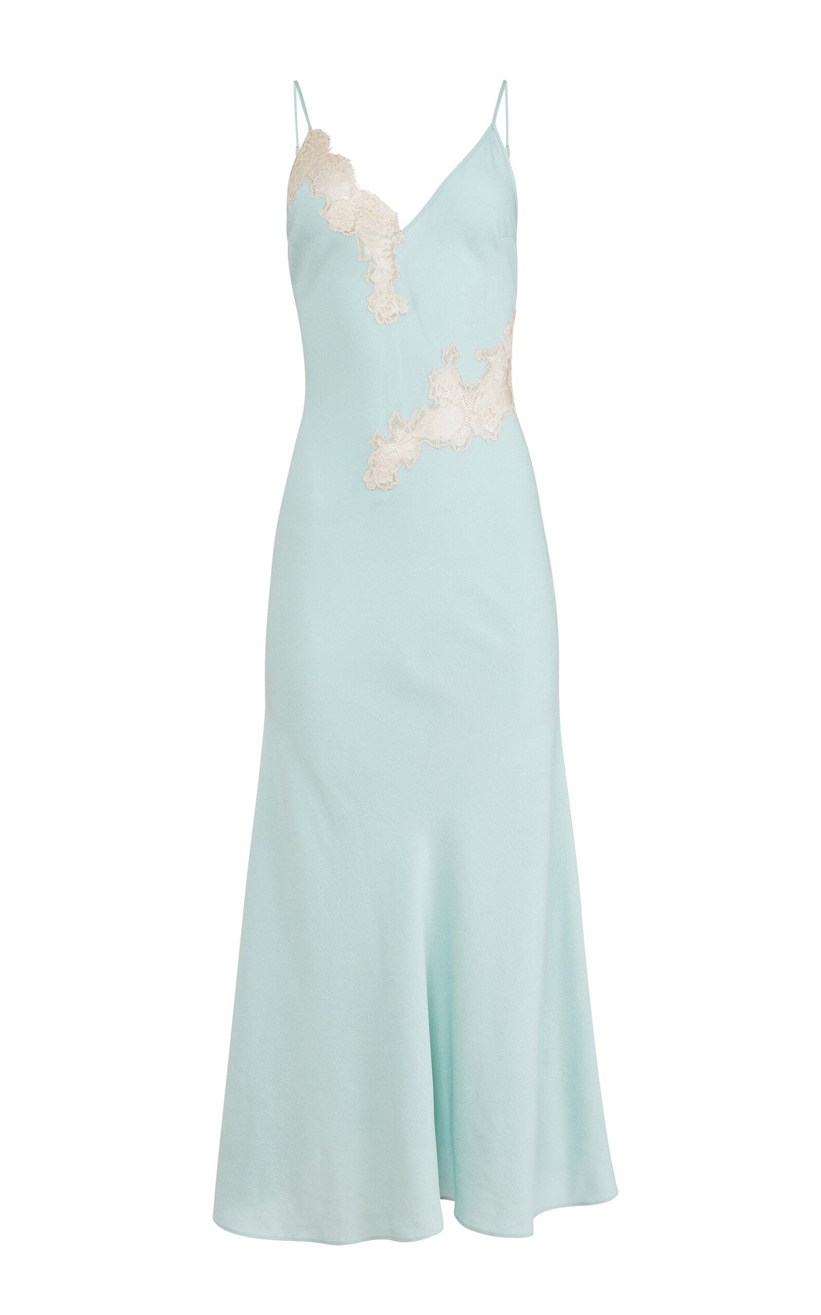 Fleur du Mal Vivienneace-Trimmed Silk Maxi Dress - Moda Operandi by FLEUR DU MAL