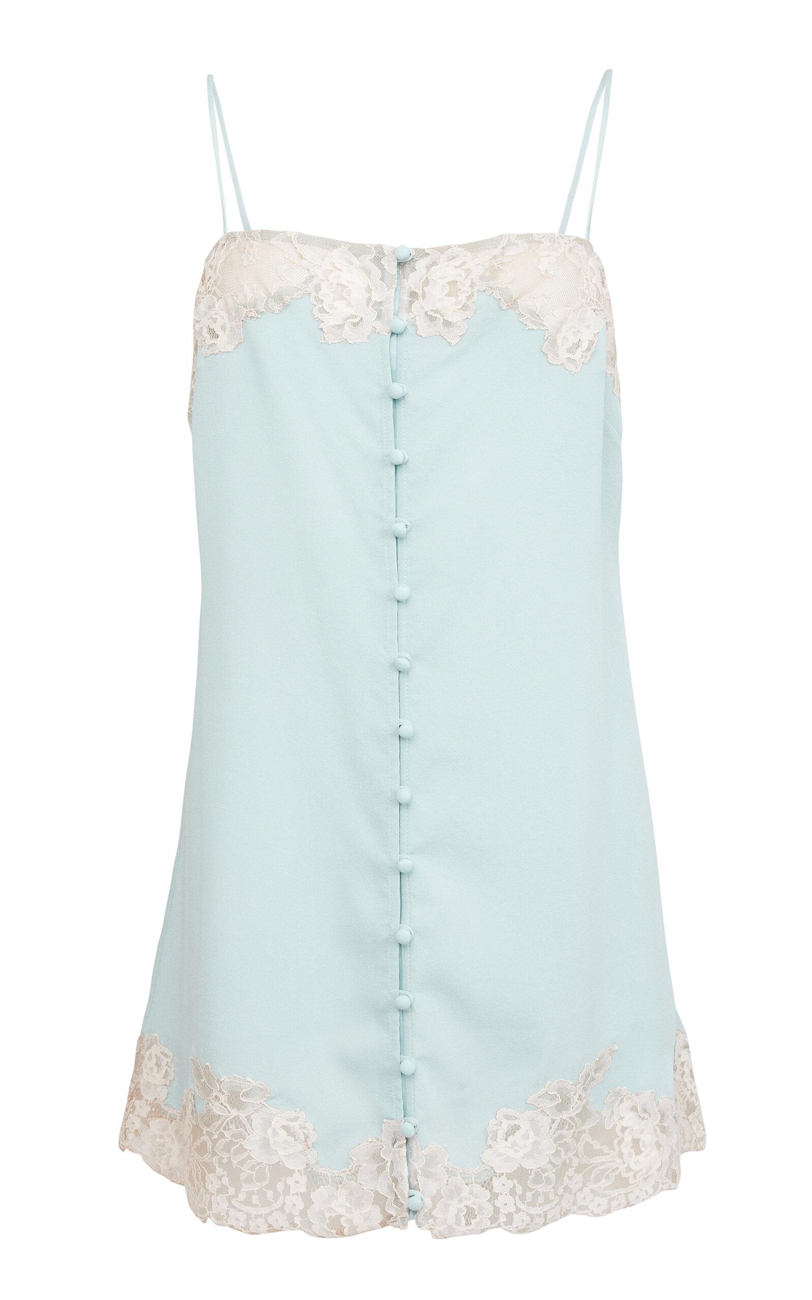 Fleur du Malace-Trimmed Silk Georgette Slip Dress - Moda Operandi by FLEUR DU MAL