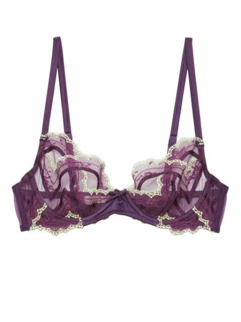 Hendrix embroidered demi bra by FLEUR DU MAL