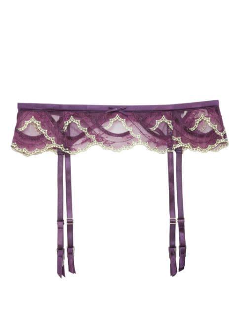 Hendrix embroidered garter belt by FLEUR DU MAL
