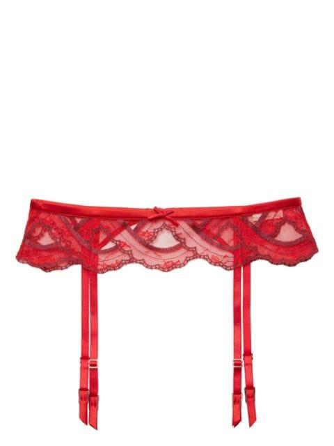 Hendrix floral-lace suspender by FLEUR DU MAL