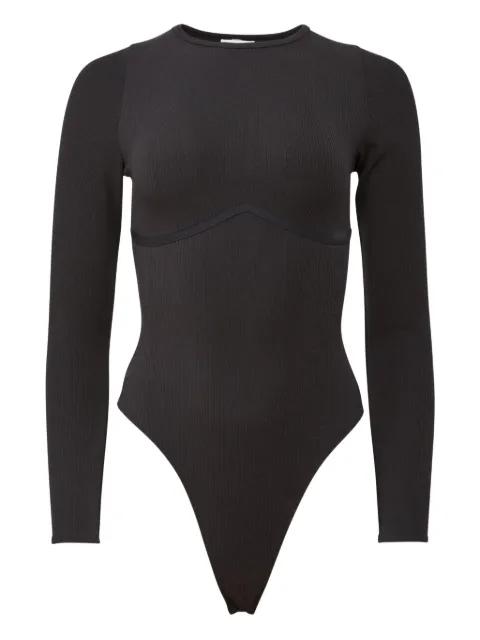 Hourglass ribbed long-sleeve bodysuit by FLEUR DU MAL