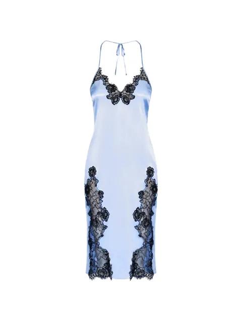 Juliet lace-detail slip midi dress by FLEUR DU MAL