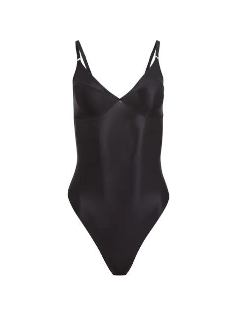 Le Stretch Gloss Wireless Bodysuit V-neck bodysuit by FLEUR DU MAL