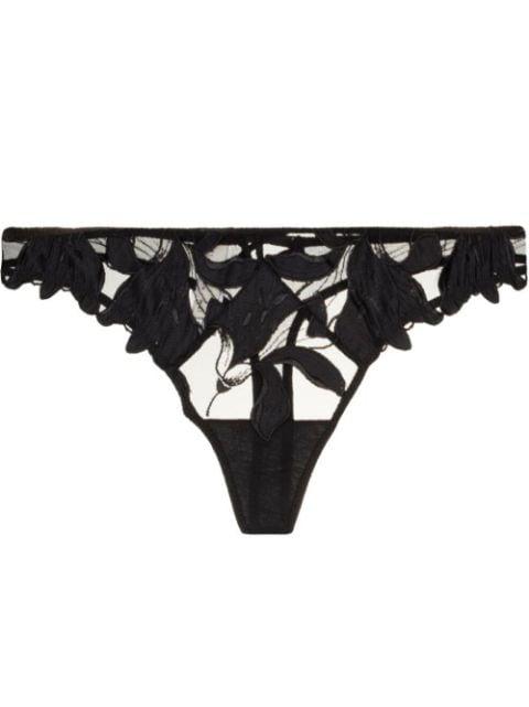 Lily embroidered hipster thong by FLEUR DU MAL