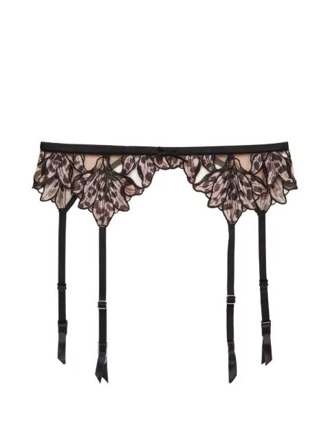 Lily embroidery garter by FLEUR DU MAL