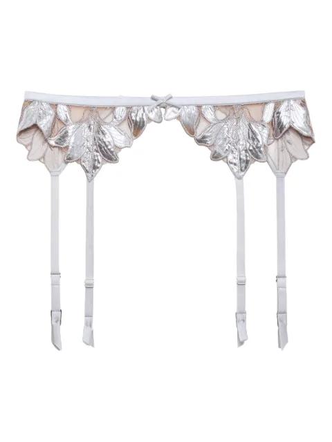 Lily embroidery garter belt by FLEUR DU MAL