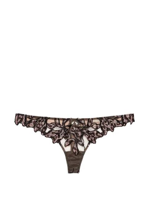 Lily embroidery thong by FLEUR DU MAL