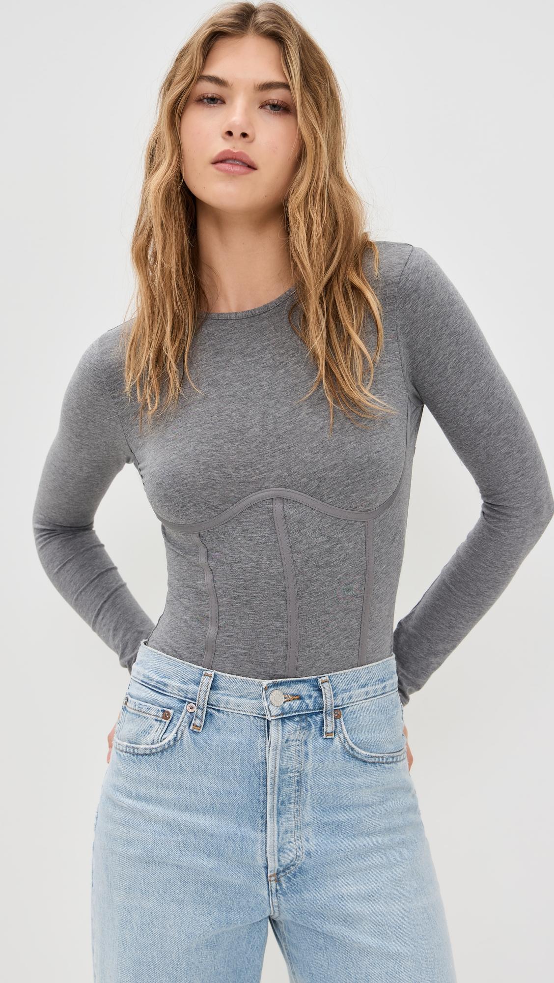Long Sleeve T-Shirt Thong Bodysuit by FLEUR DU MAL