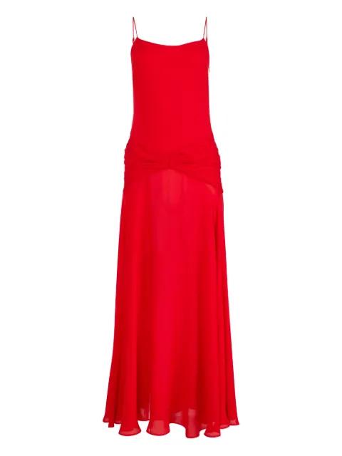 Nina gathered spaghetti-strap maxi dress by FLEUR DU MAL