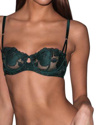 Rose Embroidery Balconette Bra by FLEUR DU MAL