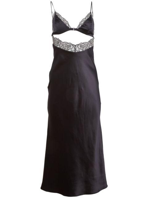 Rose beaded slip dress by FLEUR DU MAL