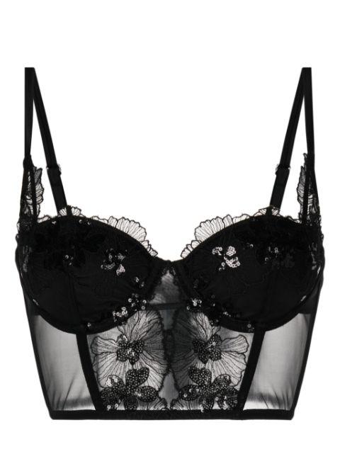 Sequin Violet sequinned bustier top by FLEUR DU MAL