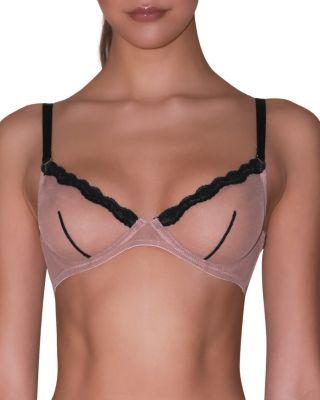 Sheer Tulle Underwire Demi Bra by FLEUR DU MAL