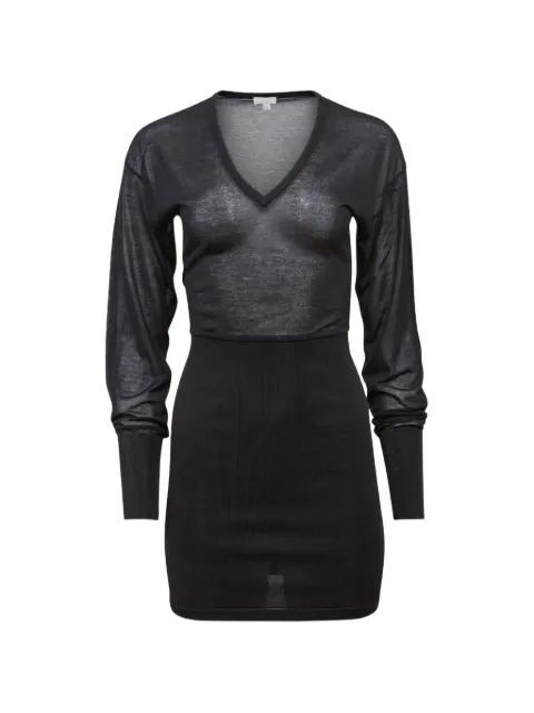 V-neck long-sleeve mini dress by FLEUR DU MAL